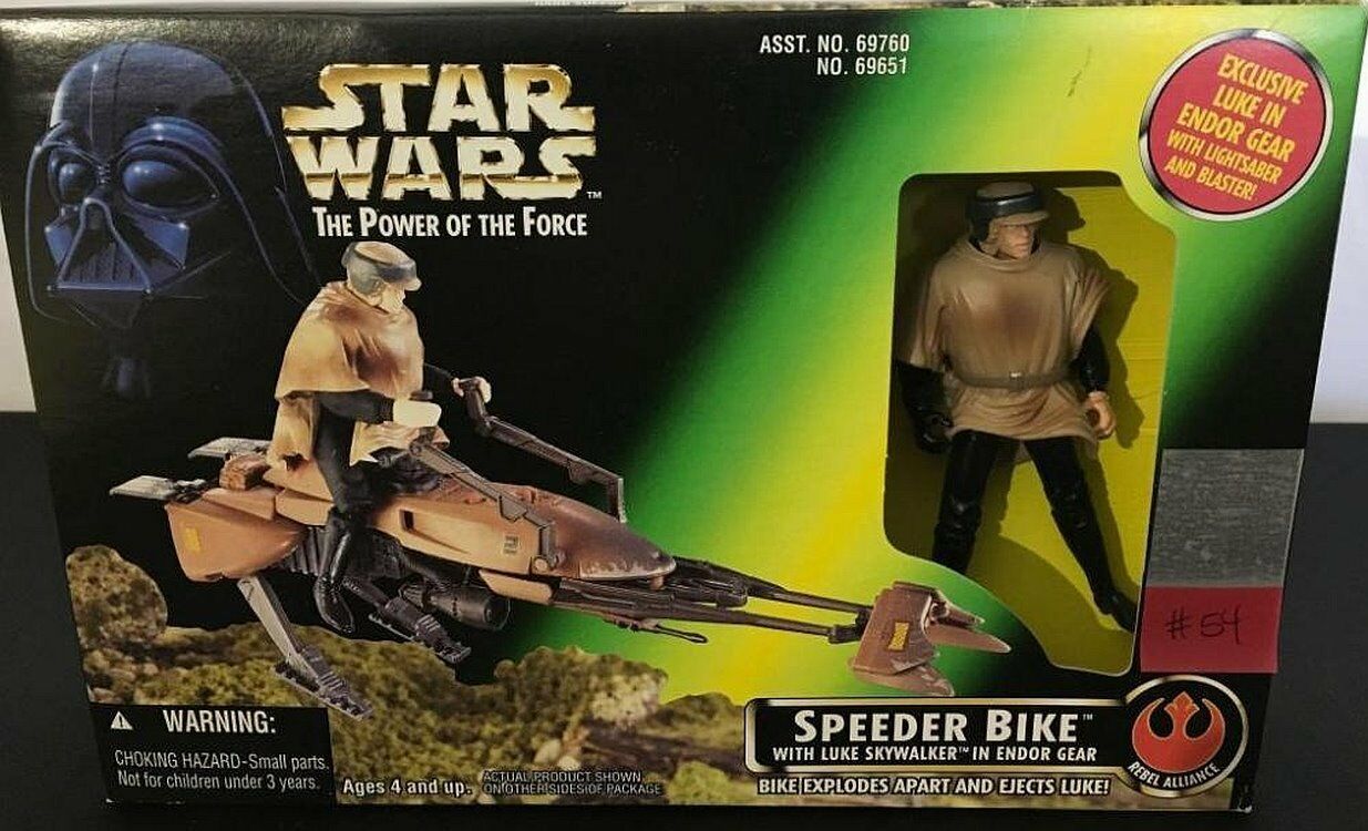 1996 Star Wars The Power of the Force Speeder Bike W/Luke Skywalker MIB - $19.79
