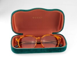 Gucci Honey Tortoiseshell Orange Pink Sunglasses w/ Case and Cloth GG0195SK - $339.77