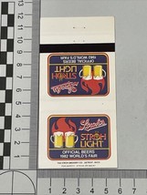 Vintage Matchbook Stroh’s  Stroh Light Official Beer’s  1982 Worlg’s Fair  gmg - £9.67 GBP
