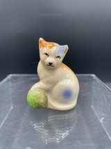 Small Ceramic White Orange Blue with Green Ball Single Shaker Sitting Ca... - £6.05 GBP