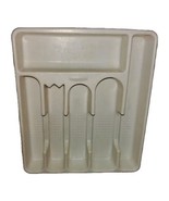 PLASTIC ALMOND RUBBERMAID LARGE CUTLERY UTENSIL ORGANZIER TRAY MADE IN U... - $14.06