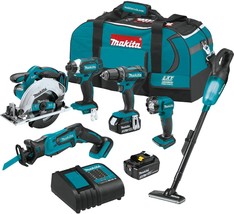 Makita XT614SX1 18V LXT® Lithium-Ion Cordless 6-Pc. Combo Kit (3.0Ah) - £404.22 GBP