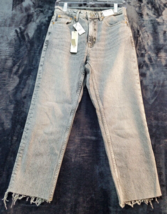Topshop Jeans Womens Size 6 Gray Denim Cotton Pockets Straight Leg Flat Front - £19.76 GBP