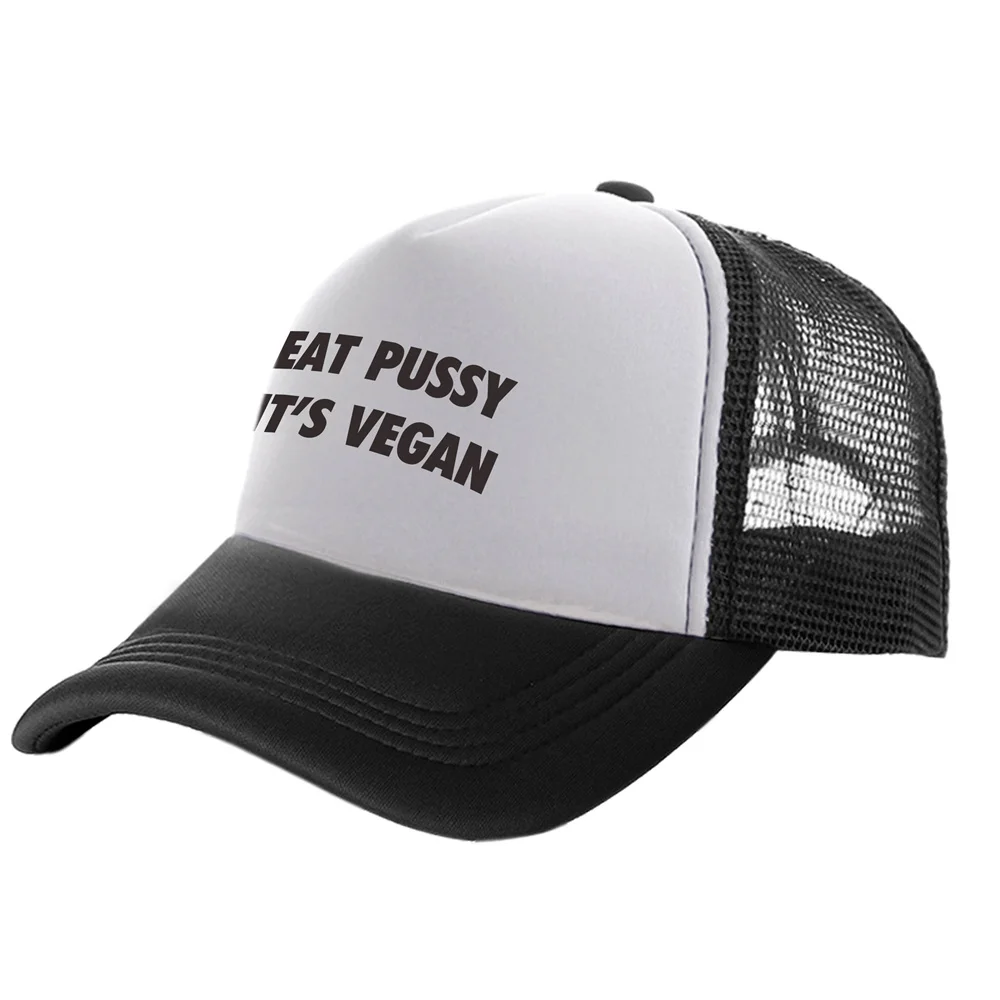 Eat pussy Its Vegan Trucker Caps Men Funny Hat Baseball Cap Cool Summer ... - £12.57 GBP+