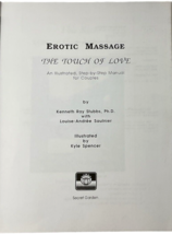 Erotic Massage the Touch of Love by Kenneth Ray Stubbs PhD 1993 Paperback Book image 2