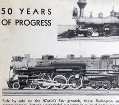 Vintage Postcard 50 Years of Progress Burlington Locomotives 1933 Worlds... - $10.00