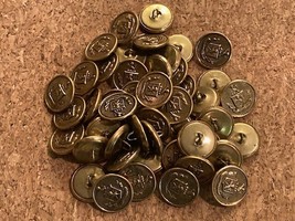Vintage  Spectemur Agendo Brass Lion Crest Buttons Lot Of 50 Jackets Coa... - $24.50