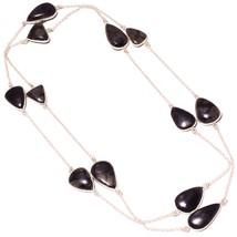 Black Fossil Coral Handmade Gemstone Fashion Necklace Jewelry 36&quot; SA 2903 - £6.20 GBP