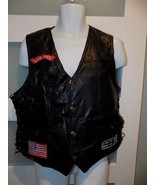 Caribou Creek Live Free/USA/Route66 Patchwork Leather Vest W/Holder Size... - $112.10