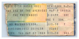 The Pretenders Concert Ticket Stub May 3 1984 New York City Radio Music ... - £26.60 GBP