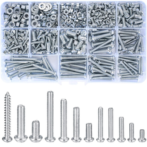 550 Pcs Machine Screws and Nuts and Bolts and Flat Washers Hardware Assortment K - £11.04 GBP