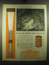 1922 Eveready Flashlights & Batteries Ad - An Eveready Flashlight defies wind  - $18.49