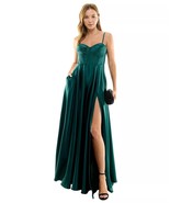 B DARLIN Juniors&#39; Pleated-Bodice High-Slit Evening Gown Hunter Size 11/1... - $59.39