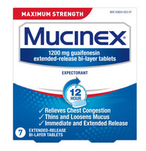 Mucinex 12-Hour Maximum Strength Expectorant, Immediate Extended Release, 7 Ct - £11.84 GBP