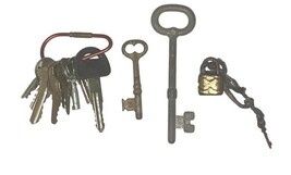 Lot Vintage Keys & Padlocks Mixed Metal Key Rings Antique Skeleton Key Set 4lbs image 5