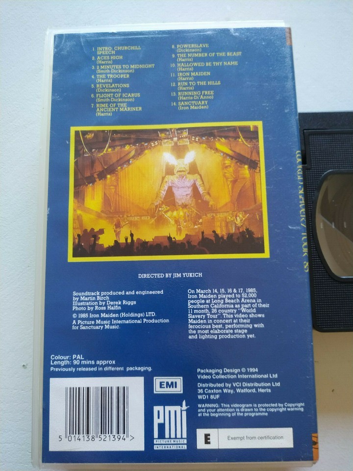 1994 IRON MAIDEN LIVE AFTER DEATH EMI 90min - VHS Tape Tape T3-
show original... Item image 4