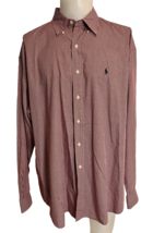 Ralph Lauren Men&#39;s Blake Mini Checked Button Down Shirt Red XXL - $18.99
