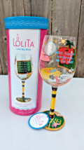 Lolita Teacher&#39;s Time Out Wine Glass Hand Painted Gift Wine Lover New In Box - $12.99