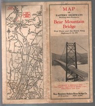 Map Of Highways Leading To Bear Mountain Bridge NY 1924-pix-info-VG - £69.41 GBP