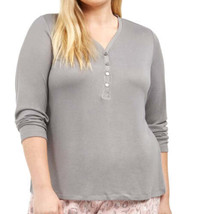 allbrand365 designer Womens Plus Size Henley Top Size 2X Color Grey - £31.06 GBP