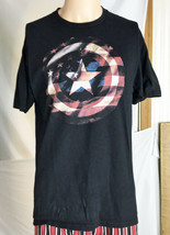 Marvel Captain American Men&#39;s T-Shirt Size L Black Optima Cotton Fifth Sun - $17.65