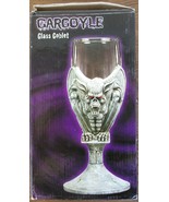 HALLOWEEN GARGOYLE GLASS WINE GOBLET - Pewter and glass - Spencers Gifts - New - $24.00
