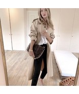 Zara Beige Trench Coat w/ Check Contrast SZ L - $134.42 CAD
