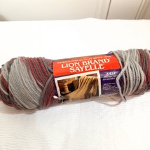 Lion Brand Sayelle yarn #256 Boysenberry burgundy red grey gray ombre variegated - £5.59 GBP