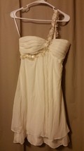 Xscape by Joanna Chen - Ivory and Gold Cocktail Dress w/ Beading Size 6 ... - $19.35