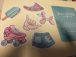 Pura Vida Sticker Pack Set of 6 Beach,Summer Themed Logo Stickers - £4.35 GBP