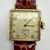 Elgin 554 17 Jewels 10K RGP Art Deco Wristwatch Runs Selling As Is Vtg - £99.56 GBP