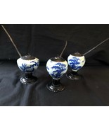 Ensemble De 3 Tibet Ancien Porcelaine Encens Brûleur - £196.65 GBP