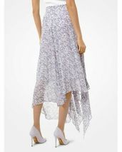 Michael Kors Womens White Floral Georgette Handkerchief Skirt, Size Small - £63.93 GBP