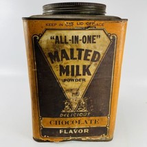 All In One Malted Milk Powder Chocolate 12lb Square Can Omaha NE Advertising Big - £78.77 GBP