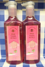 2 Bath &amp; Body Works Pink Tinsel Petals Cleansing Gel Hand Soap New LQQK - £14.28 GBP