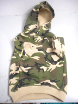 Casual Canine Camo Hoodie Dogs 12.5&quot; Medium Green w Pocket For Winter &amp; Fall - £17.51 GBP