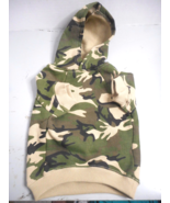 Casual Canine Camo Hoodie Dogs 12.5&quot; Medium Green w Pocket For Winter &amp; ... - £17.45 GBP