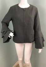 NWT Women&#39;s Banana Republic L/S Tiered Ruffle Sleeve Zipper Blazer Jacke... - £31.02 GBP