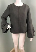 NWT Women&#39;s Banana Republic L/S Tiered Ruffle Sleeve Zipper Blazer Jacke... - $39.59