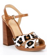 New Michael Kors Women&#39;s Alexia Platform Block Heel Sandals Acorn Variet... - $207.87 CAD
