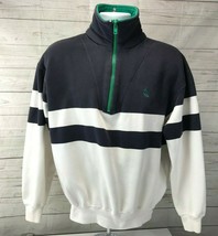 Vintage Nautica 1/4 Zip Pullover Sweatshirt Medium Cotton/Polyester Naut... - $20.68