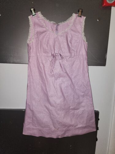 Primary image for Vtg Little Girl Dress Empire Waist Lilac Lace Trim 