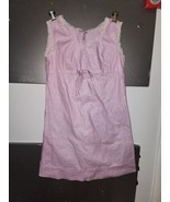 Vtg Little Girl Dress Empire Waist Lilac Lace Trim - £19.90 GBP