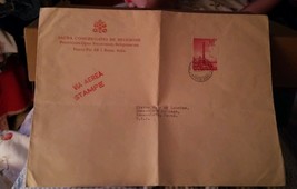 Posta Aerea Vaticana 60 Lire Stamp Sacra Congregatio  Roma Italia Envelope - $15.00