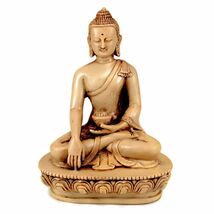 BUDDHA STATUE 5" Buddhist Shakyamuni HIGH QUALITY Buddhism White Resin M... - $17.95