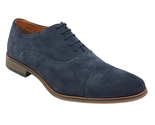 Bar III Men Cap Toe Lace Up Oxfords Flynn Size US 9.5M Navy Blue Suede - $40.59