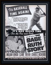 ORIGINAL Vintage 1949 Babe Ruth Story 11x14 Framed Advertisement William Bendix - £237.40 GBP