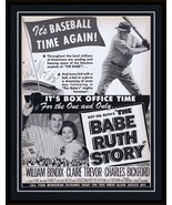ORIGINAL Vintage 1949 Babe Ruth Story 11x14 Framed Advertisement William... - £232.32 GBP