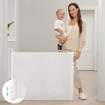 Retractable Baby Gate Mesh Baby Gate or Mesh Dog Gate 33&quot; Tall Extends up to 55&quot; - £77.03 GBP
