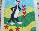 1986 VTG Warner Bros Looney Tunes Baby Blanket Sylvester Hearts w/ Pocke... - $29.65